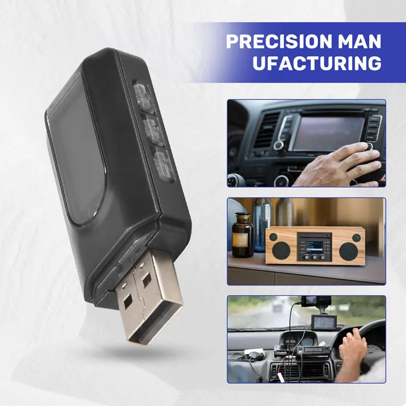 Ежедневный передатчик и приемник Bluetooth 5.0, беспроводной адаптер 2 в 1 с ЖК-дисплеем 3,5 мм AUX USB Стерео для ПК ТВ Автомобильный головной убор