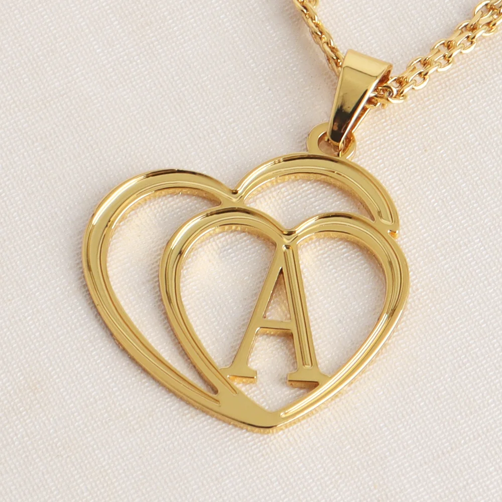 

Dainty Letter Necklaces Stainless Steel For Women Gold Color Minimalist love Necklace Femme Wedding Jewelry Gift