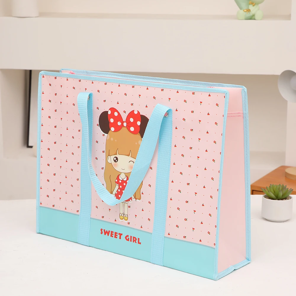 Tragbare Cartoon Vlies Quilt Aufbewahrung tasche große Kapazität wasserdichte Reise Shopping-Paket Spielzeug Organisation gefaltete Tasche – Detail 12