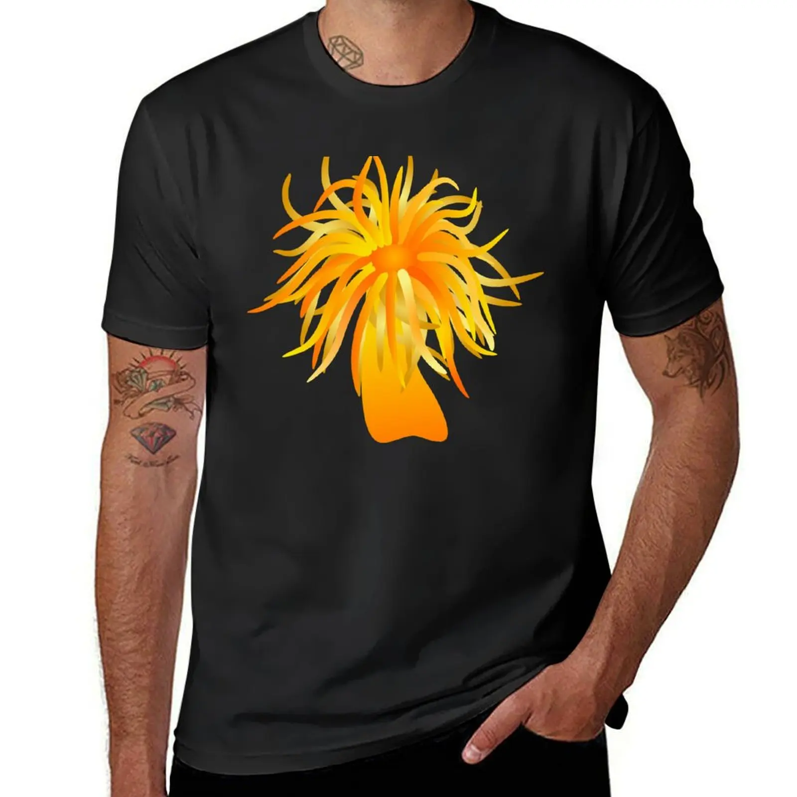 Yellow sea anemone T-Shirt quick drying customs design your own cute tops mens tall t shirts