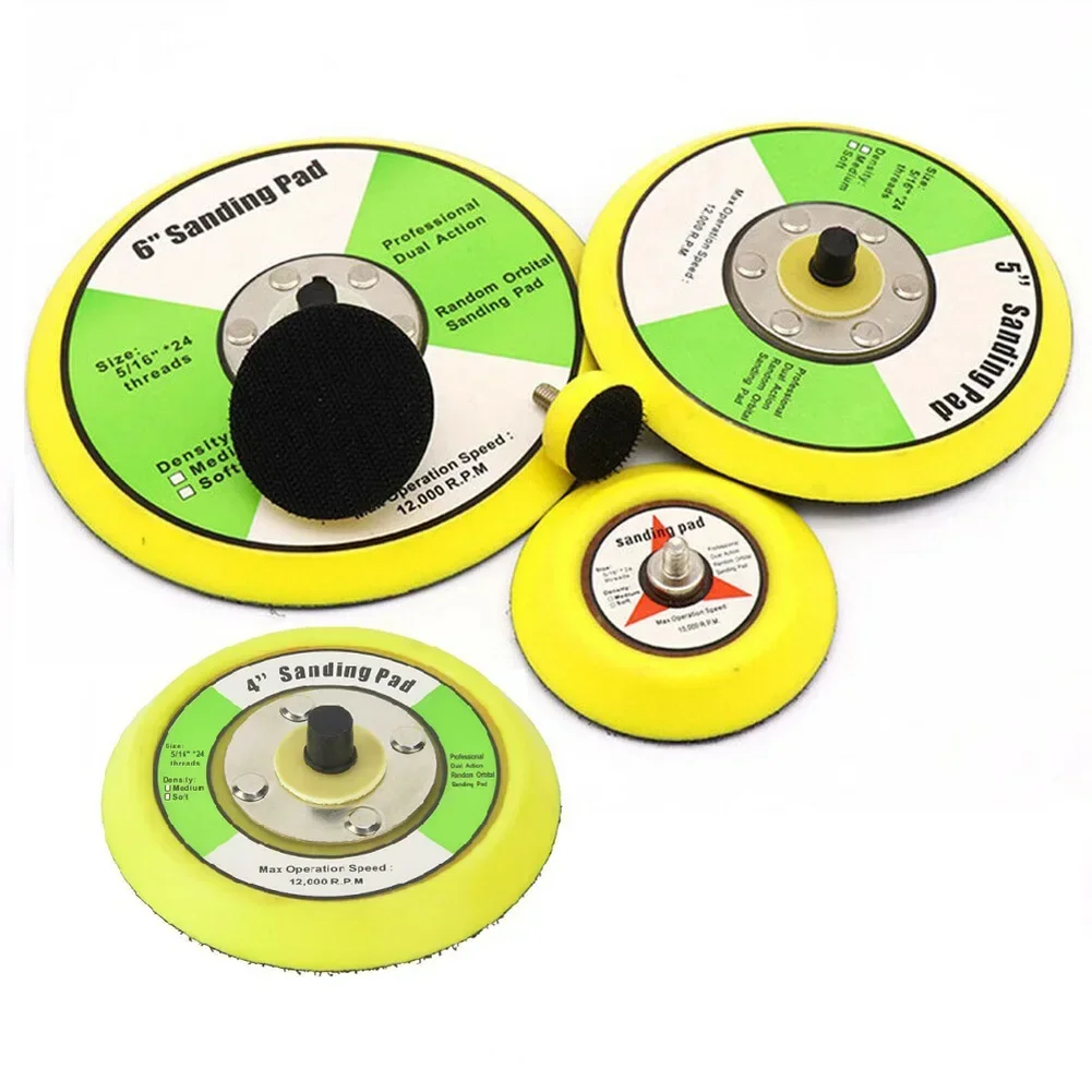 1- 6 นิ้วแผ่นขัดแผ่นขัด HOOK LOOP Backing Pad สําหรับ PNEUMATIC Air Sander เครื่องบดไฟฟ้าโลหะ Orbital Sander