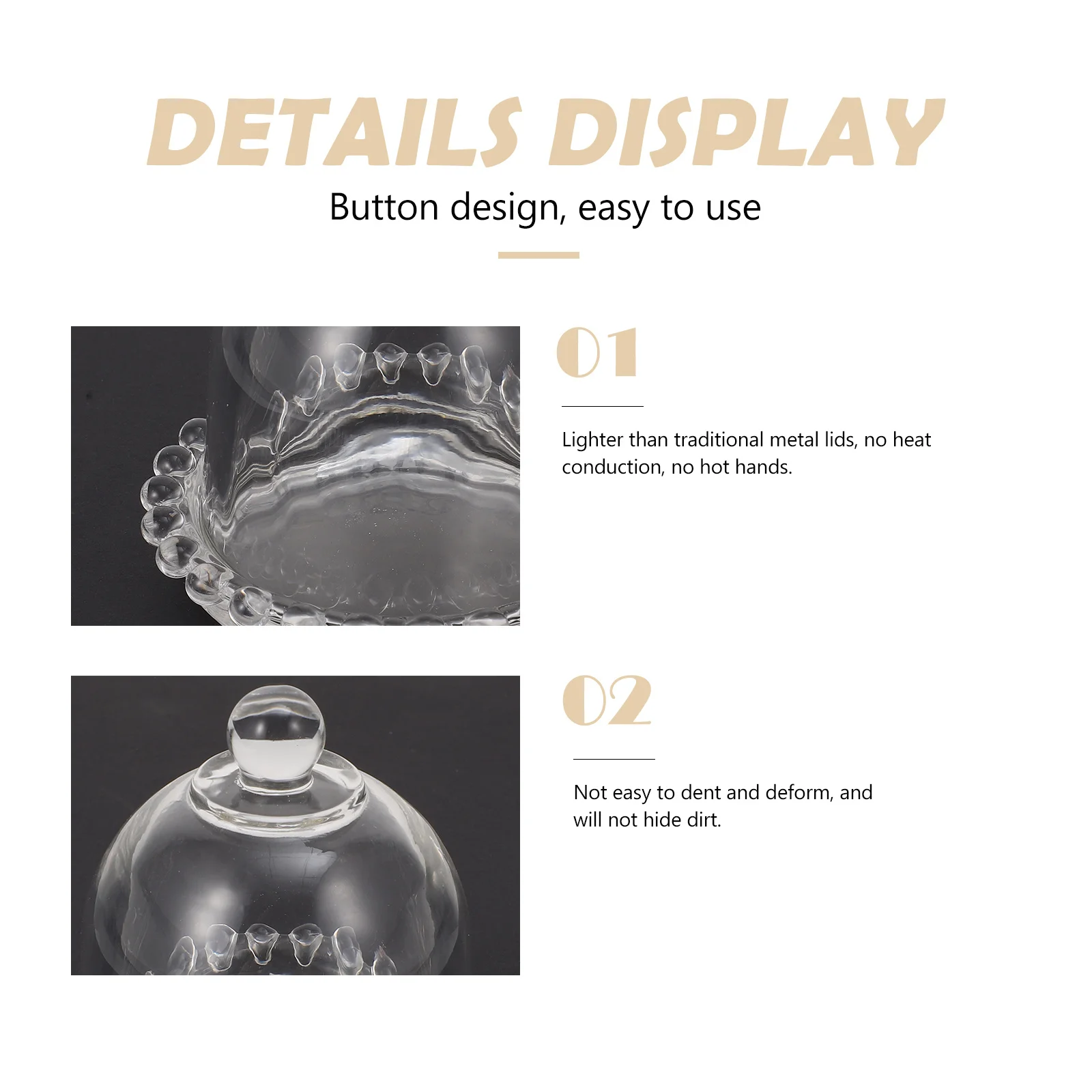 

5 Pcs Glass Dessert Covers Cake Display -proof Food Protection Small Protective