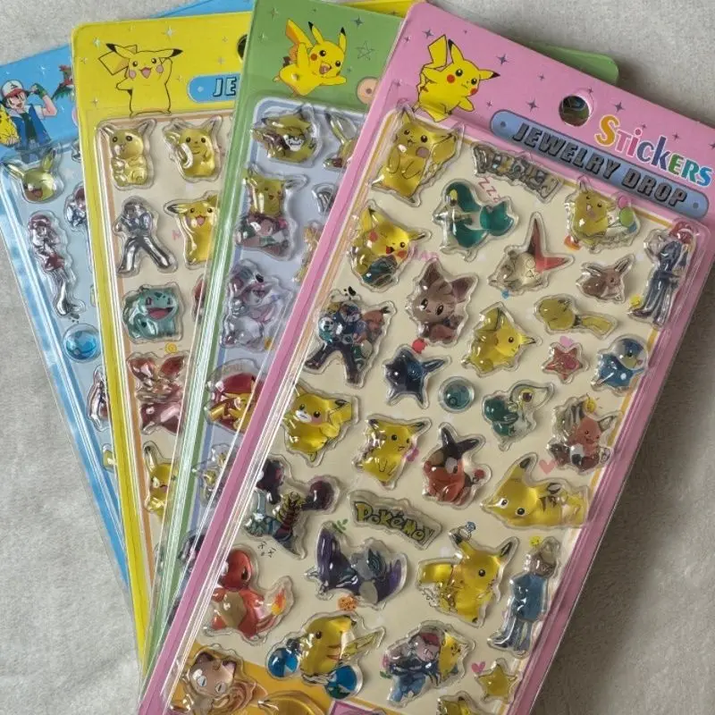 

Набор из 4 наклеек с Покемонами (Пикачу, Чармандер, Сквиртл) для декора рабочего стола, ноутбука, чехла для телефона, бутылки для воды, подарок для друзей