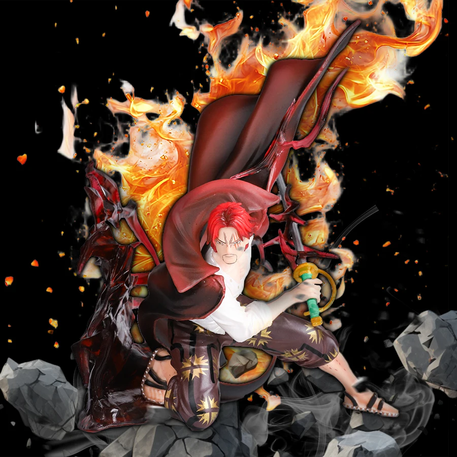 

One Piece Four Emperors Red-Haired Shanks crouching position Red-Haired Battle Scene figurine and figurine model