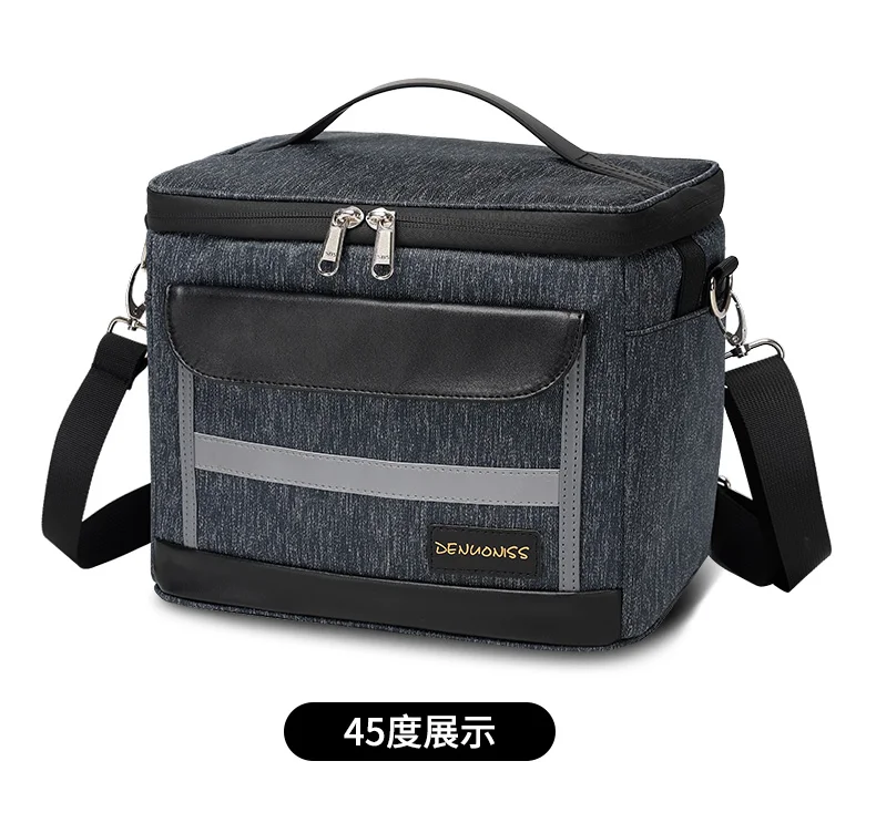 DENUONISS Tragbare Oxford-isolierte Lunchtasche, neue isolierte Kühltasche, langlebig, verdickt, wasserdicht, Kühltasche – Detail 12