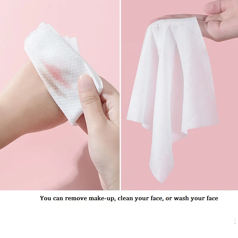 100 Spot Cotton Soft Towel Disposable Face Towel Thickened Makeup Cotton Dry and Wet Makeup Remover Face Towel Extraction Type image 3