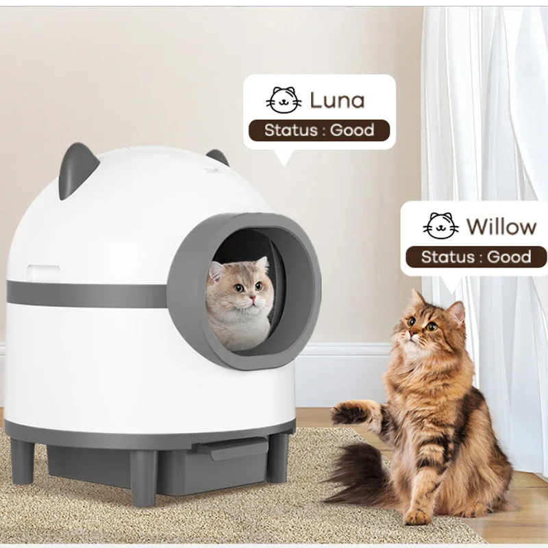 

Cute Large Cat Litter Box Electric Self Clean Smart Cat Toilet Global Version APP Control Safe Arenero Para Gato Cat Supplies