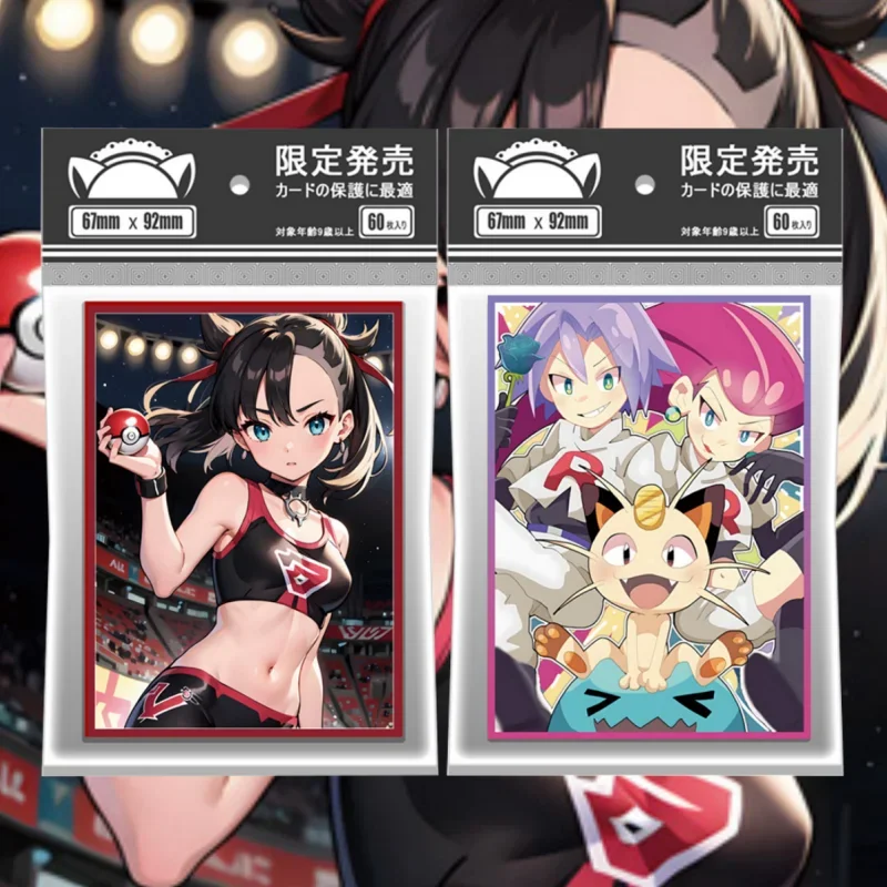 

60 шт./компл. PTCG карты рукава Marnie Team Rocket Laser аниме игровые персонажи голографическая защитная пленка альбом переплет подарок