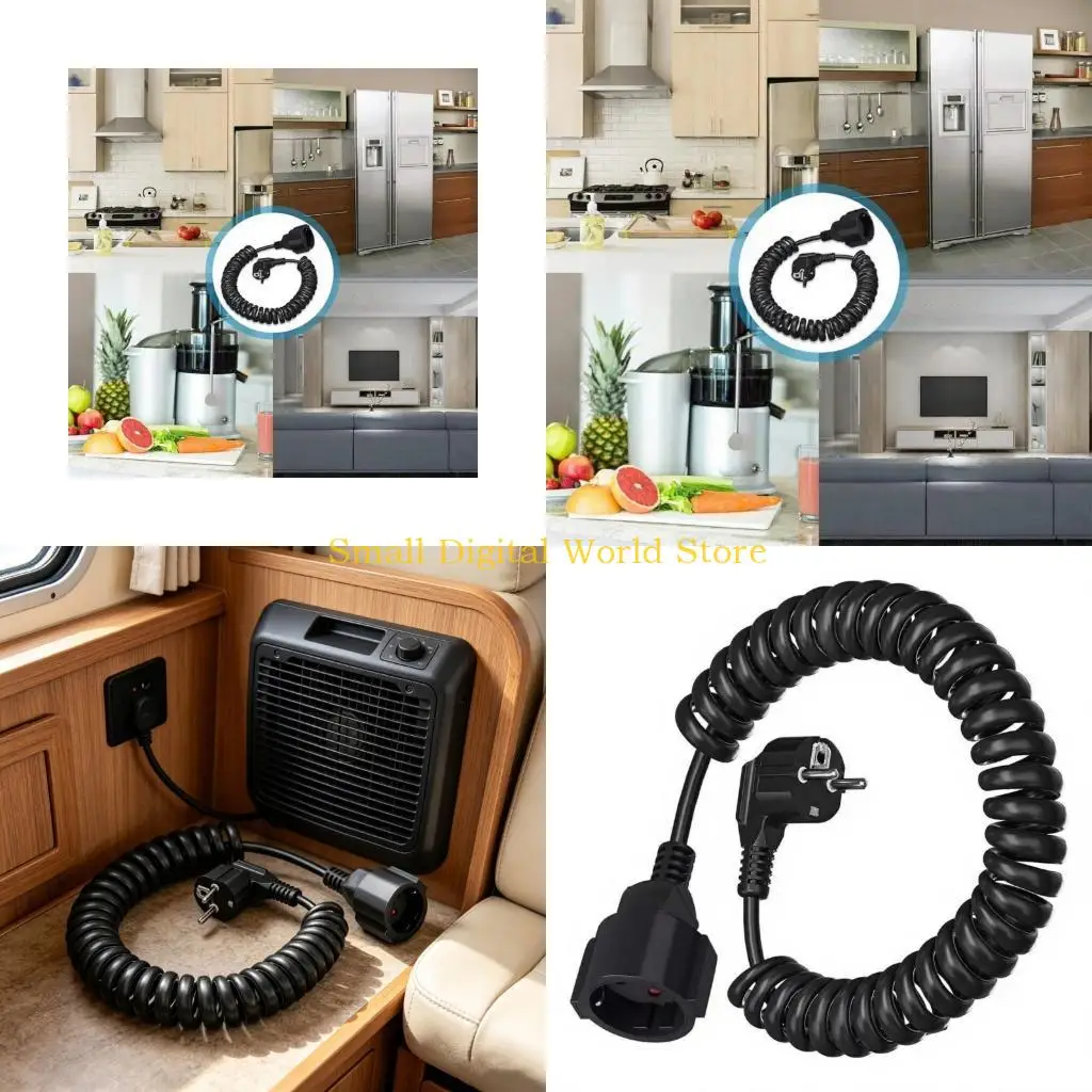 77UB Heavy Duty 2Pin Power Cable Retractable Telescopic Spring Cable Replacement