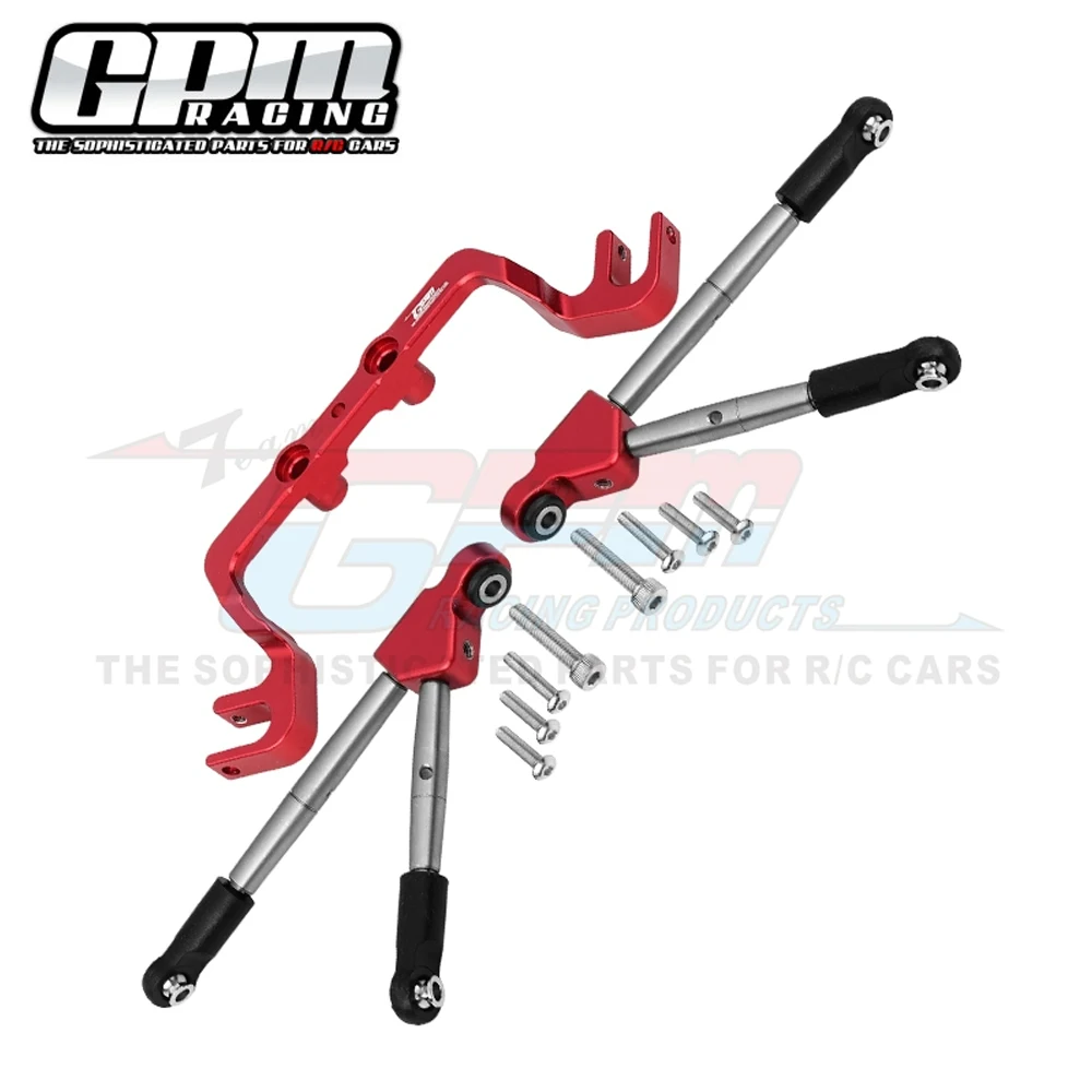 GPM Metal Front Anti-roll Tie Rod With Stabilizer for Traxxas 1/10 Hoss 4X4 VXL 90076-4 Monster Truck RC Car Upgrade Parts