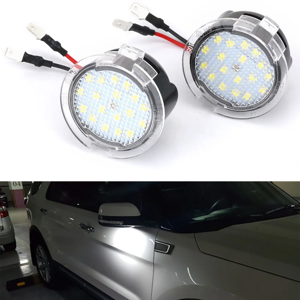 2PCS Car Led Under Side specchietto retrovisore luce pozzanghera per Ford F-150 Mondeo MK5 Edge Fusion Explorer Flex Taurus Mustang Light