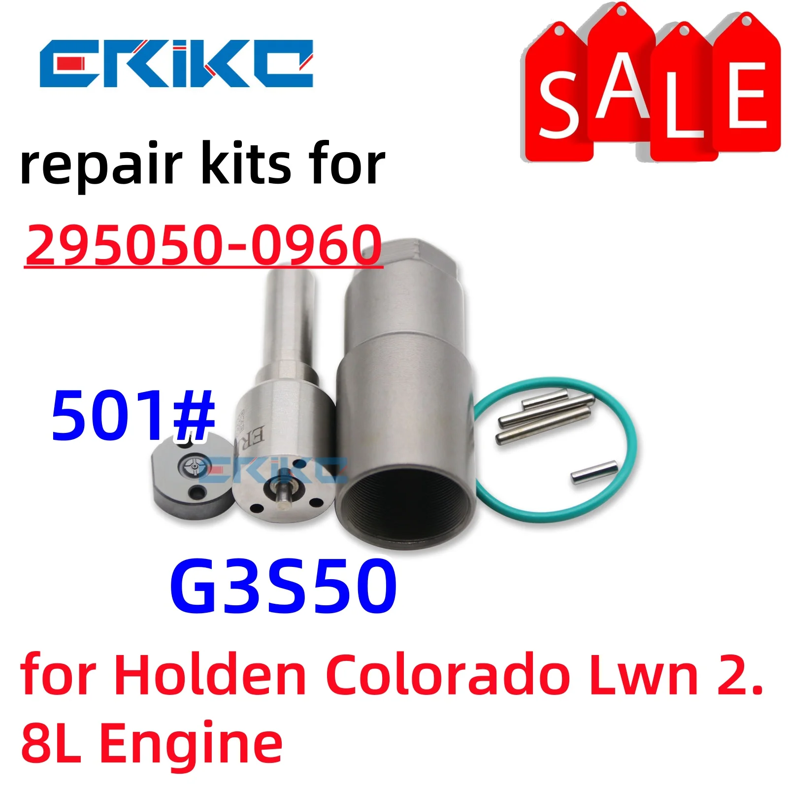 

Common Rail Injector Repair Kits G3S50 Nozzle 293400-0500 295050-0960 295050-0961 Valve 501# for Holden Colorado Lwn 2.8L Engine
