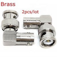 2pcs/lot Q9 BNC Male Female 90 Degree Right Angle Connector BNC Male To BNC Female L-shaped Free Shipping Brass Nickel plated