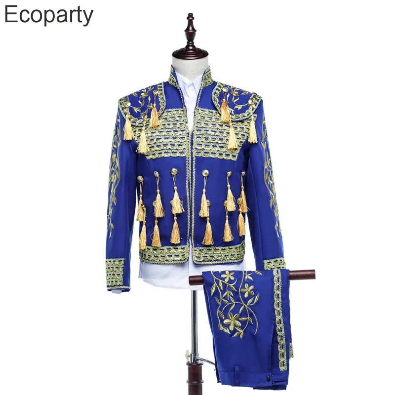 Disfraz de torero español de lujo para hombre, traje Medieval Vintage de Europa, Príncipe Noble, traje con borlas bordadas, disfraces de Halloween