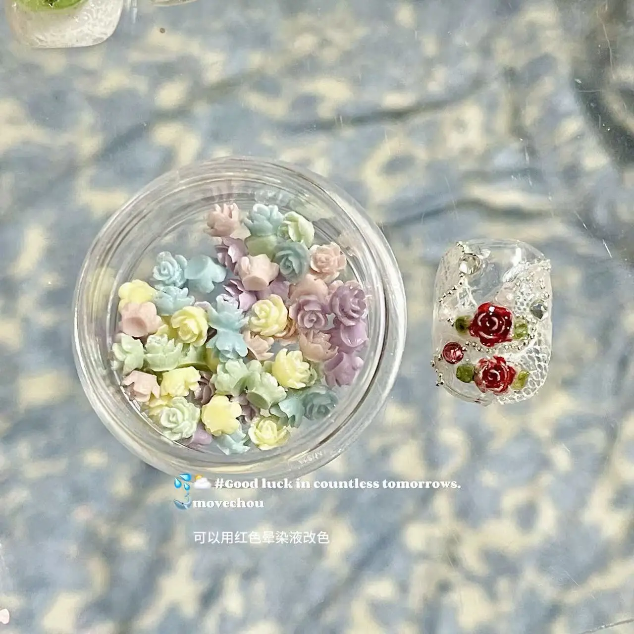 Estilo coreano arte do prego jóias pérola zircão lantejoulas transferência da arte do prego adesivo decorações da arte do prego