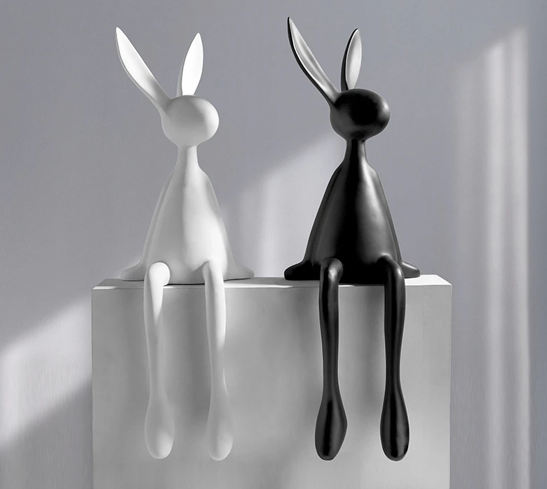 

Nordic simple modern creative animal sitting rabbit ornament living room interior soft decorations