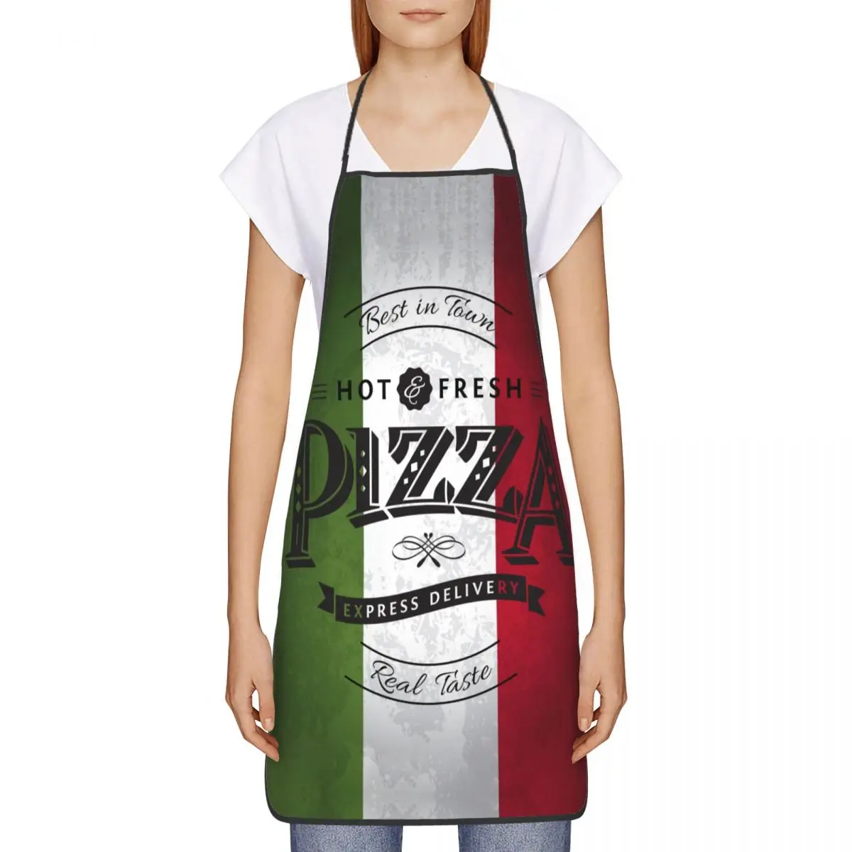 Delantales de Pizza con bandera italiana Retro para hombres y mujeres, babero de Chef de cocina Unisex, Tablier, cocina, hornear, jardinería