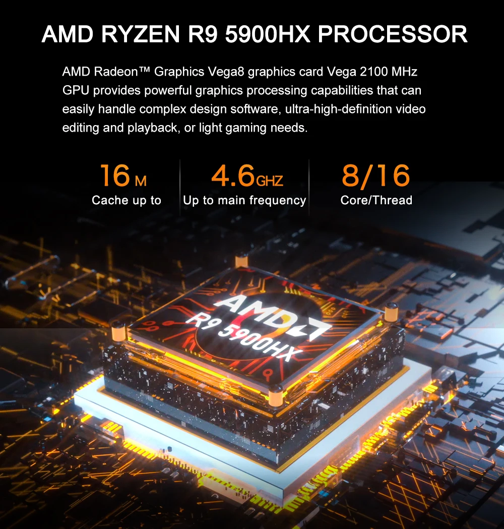 أحدث أجهزة كمبيوتر صغيرة قوية AMD 3/5/9 ثماني النوى كمبيوتر مكتبي محمول Win10/Linux كمبيوتر ألعاب صغير