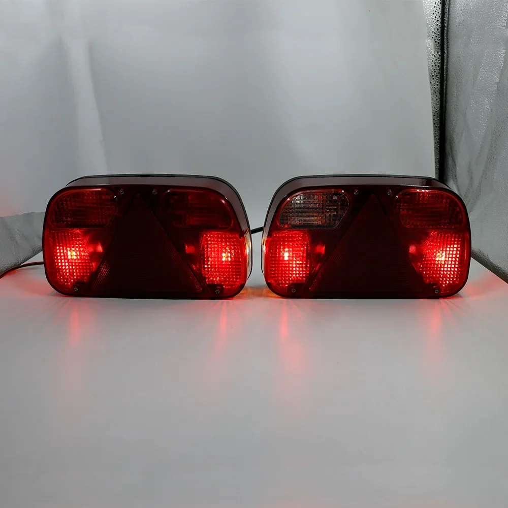 1Set 12V Trailer Tail Light Rear Stop Brake Fog Light Signal Lamp Wiring Harness 5 Core Cable For Car Truck Caravan Lorry Van