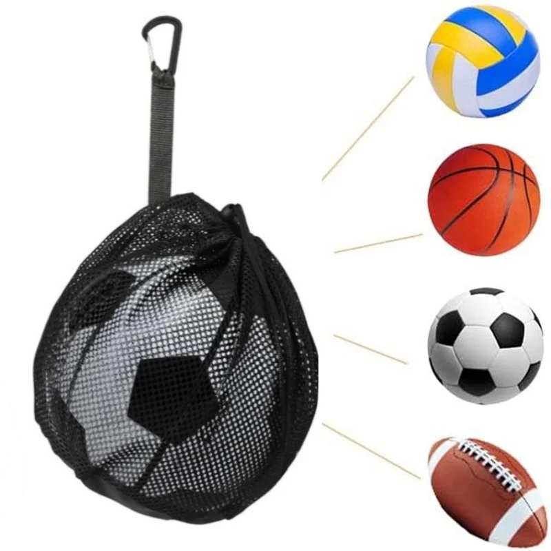 Portable Drawstring Basketball Mesh Bag Football Volleyball Ball Storage Bag Outdoor Sports Team Training Travel Hang Net Bag view 4