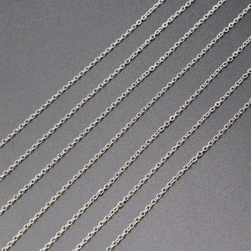Stainless Steel Cable Chain Necklace, Lobster Clasp O Link Chain for Jewelry Making