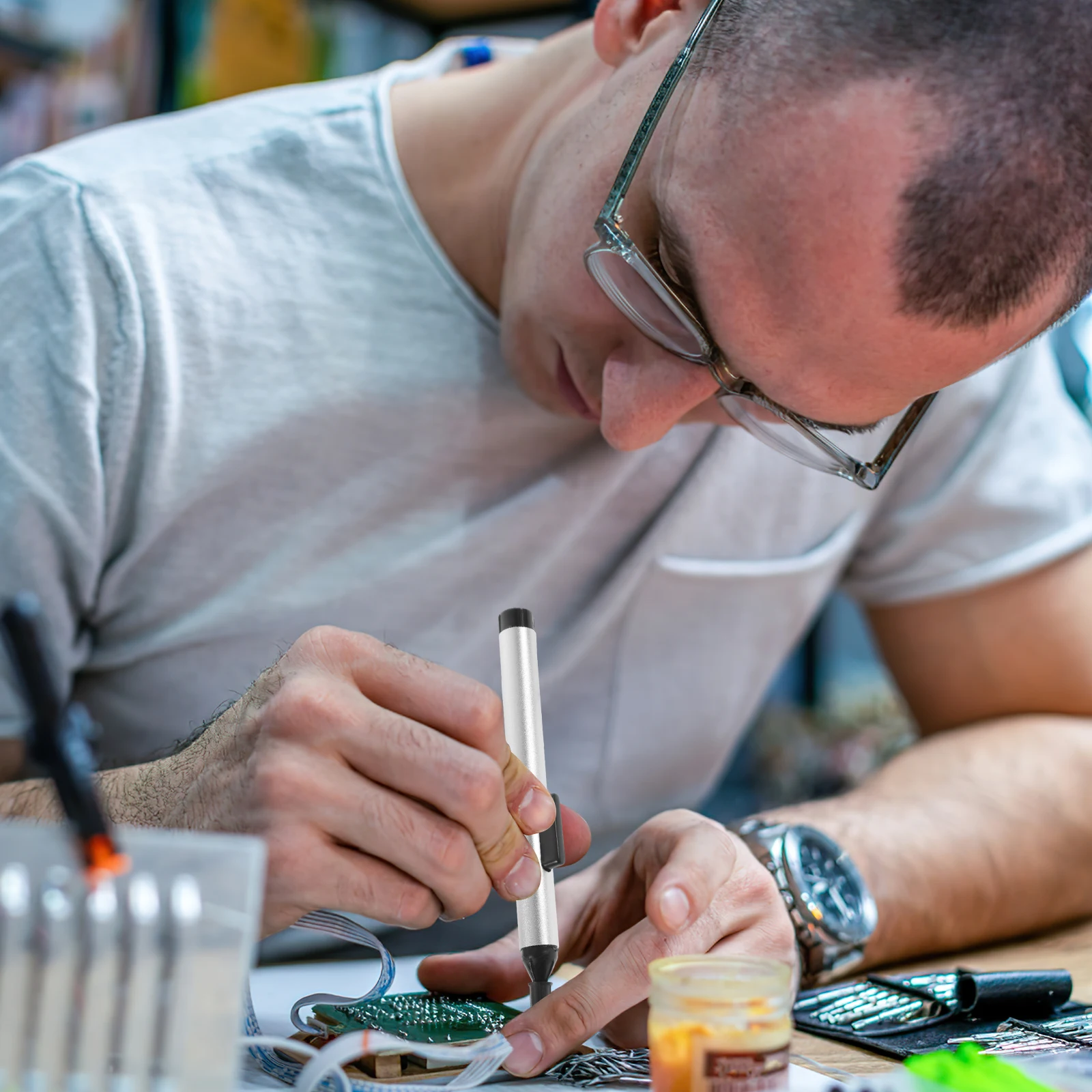 

Practical IC Chip Extractor Nonslip Handle Static Protection Tool Durable Component Picker Welding Equipment Anti ESD Suction