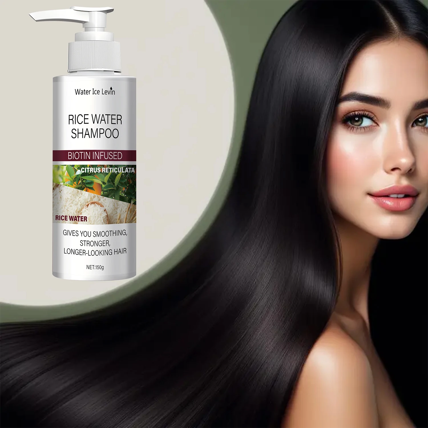 Rice Water Shampoo with Biotin & Keratin - Smoothing & Strengthening, Citrus Freshness, Winter Hair Therapy, Long-Looking Hair