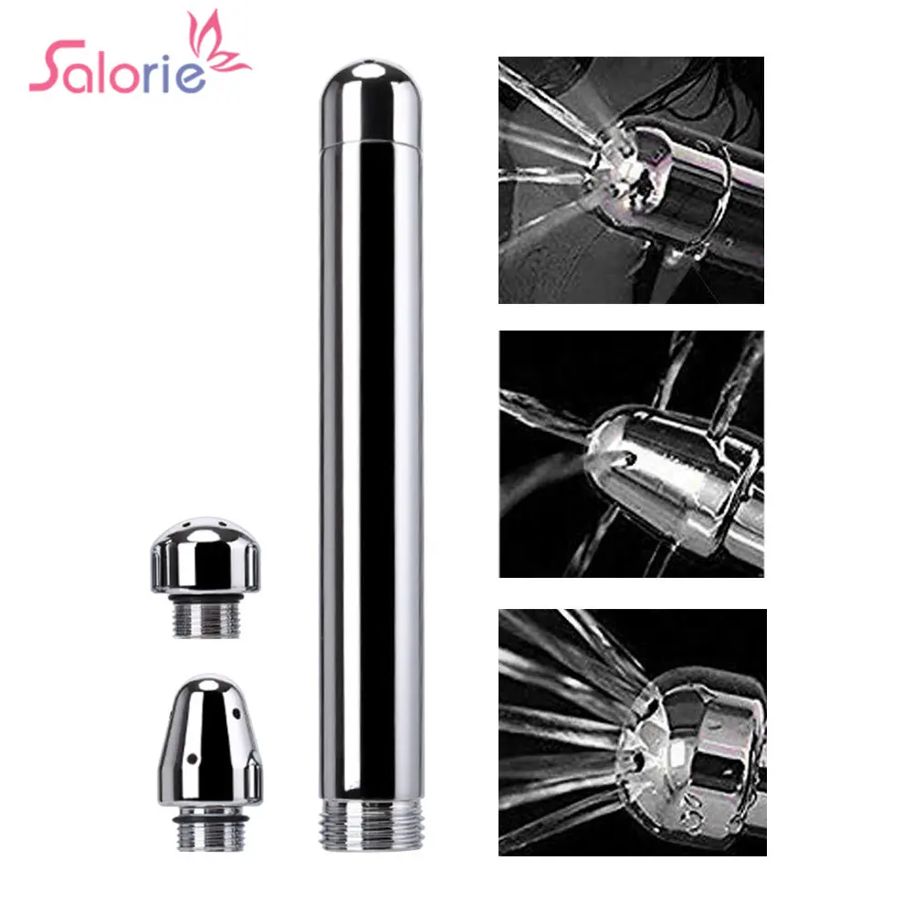 Enema Anal Douche Shower Cleaner Feminine Vaginal Butt Plug Cleaning Tool 3 Enema Nozzle Metal Enemator Colonic Washing Adults