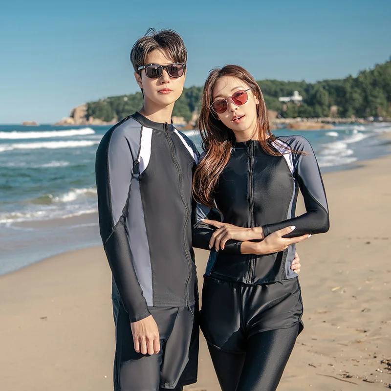 2023 New Wisuwore Couple Diving Suit Female Split Long-sleeved Jellyfish Suit Snorkeling Suit Surfing Suit Slimming Swimsuit