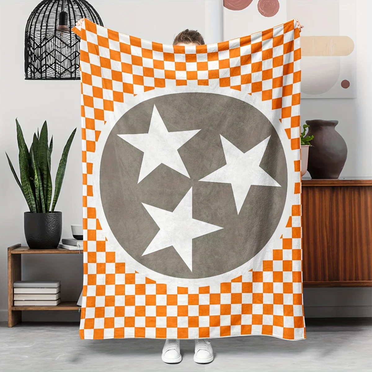 Plaid Flannel Blanket - Extra Large Soft Comfortable Suitable for Sofa Bed Office Nap Outdoor Camping Travel Cover