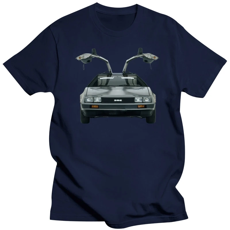 100% Soft Cotton Delorean Dmc 12 Back To The Future T-Shirt Cool Black Shirt