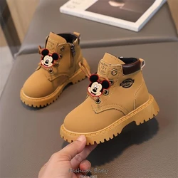 Mickey Minnie stivali bambini stivaletti per ragazzi bambini suola morbida stivali antiscivolo scarpe Outdoor moda bambino bambini stivaletto