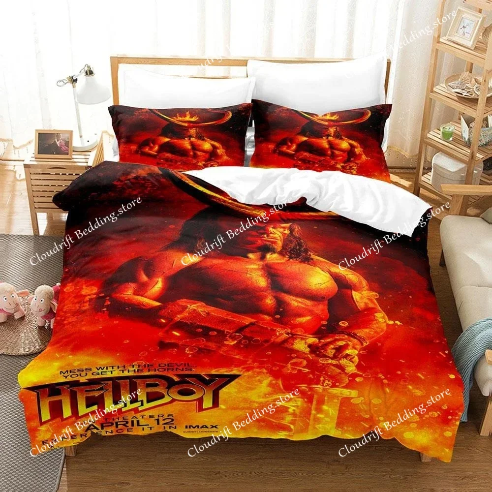 2024 The Film Hellboy Bedding Set Single Twin Full Queen King Size Aldult Duvet Cover Sets for Boys Bedroom 3D Printed Bed Sheet