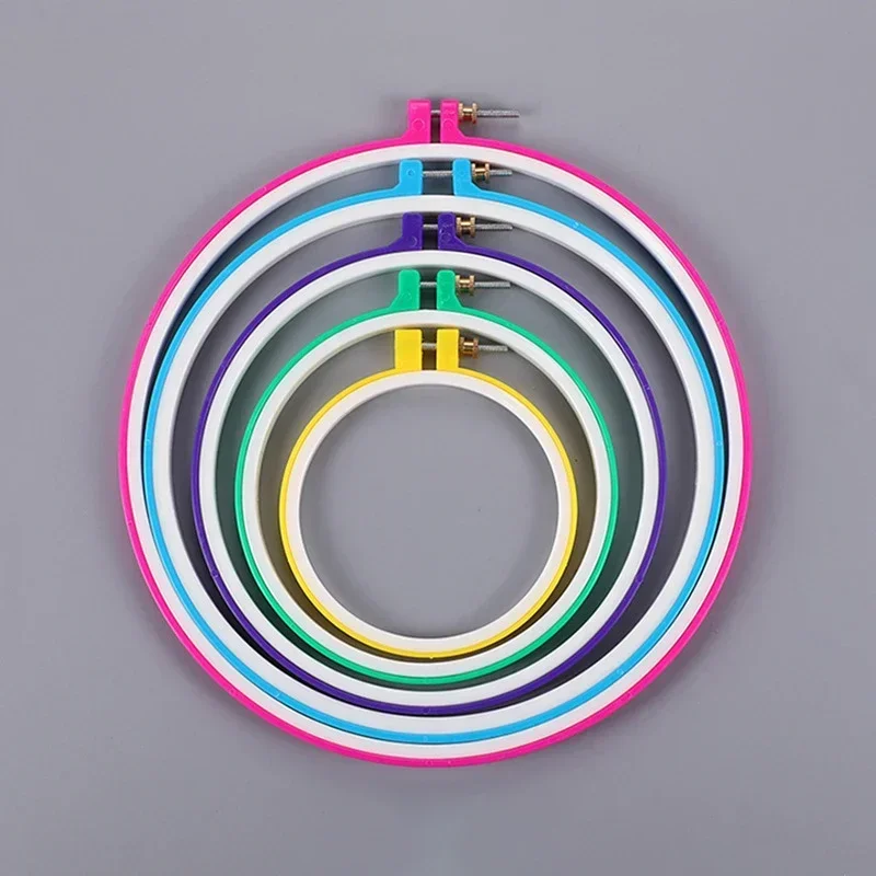 1PC Embroidery Hoops 12-27cm Round Cross Stitch Rack Plastic Embroidery Hoop Frame Rings for DIY Cross Stitch Sewing Craft Tools