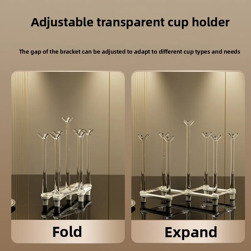 Creative Cup Rack Household Drying Rack Holder for Coffee Glass Tea Cups Wall Mounted Storage Organizer (Kitchen Storage