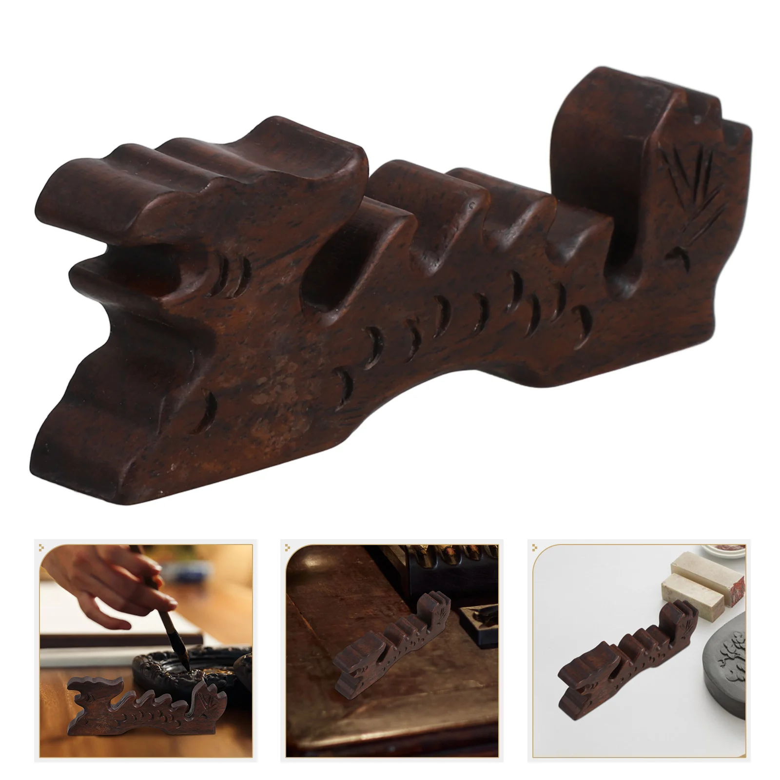 Pen Rest Painting Brush Holder Calligraphy Stand Chinese Solid Wood Storage Wooden Writing Support