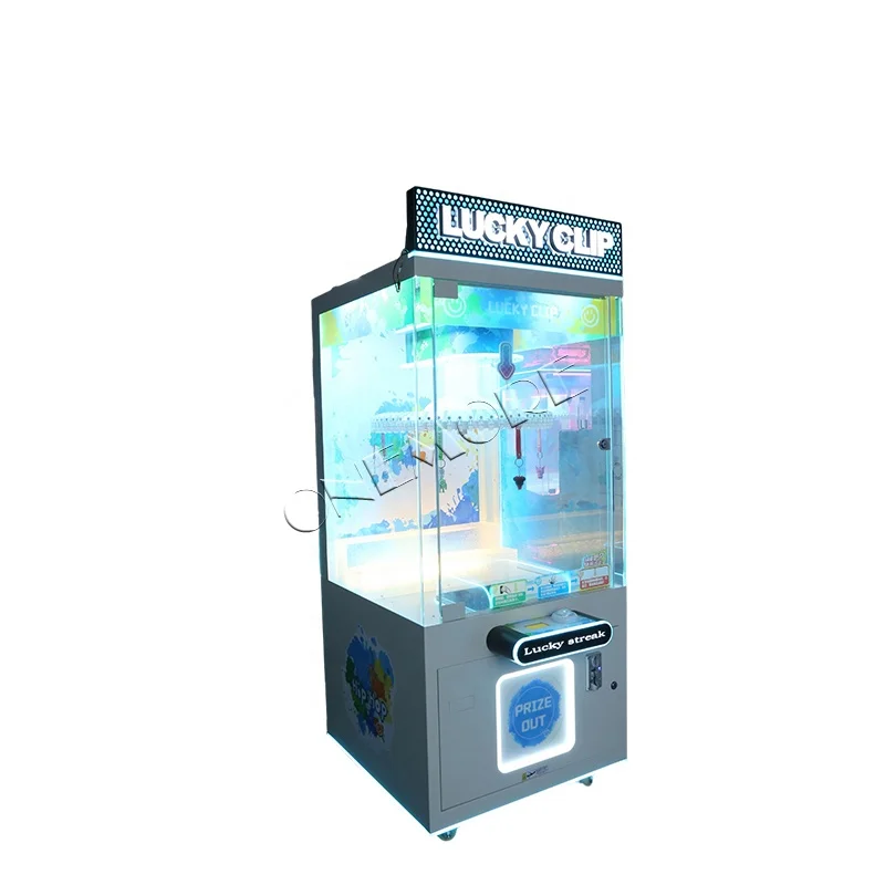 Customized Lucky Clip Prize Machine-Indoor Coin-Operated Arcade Game LED Effects English Acrylic Material for Amusement Centers