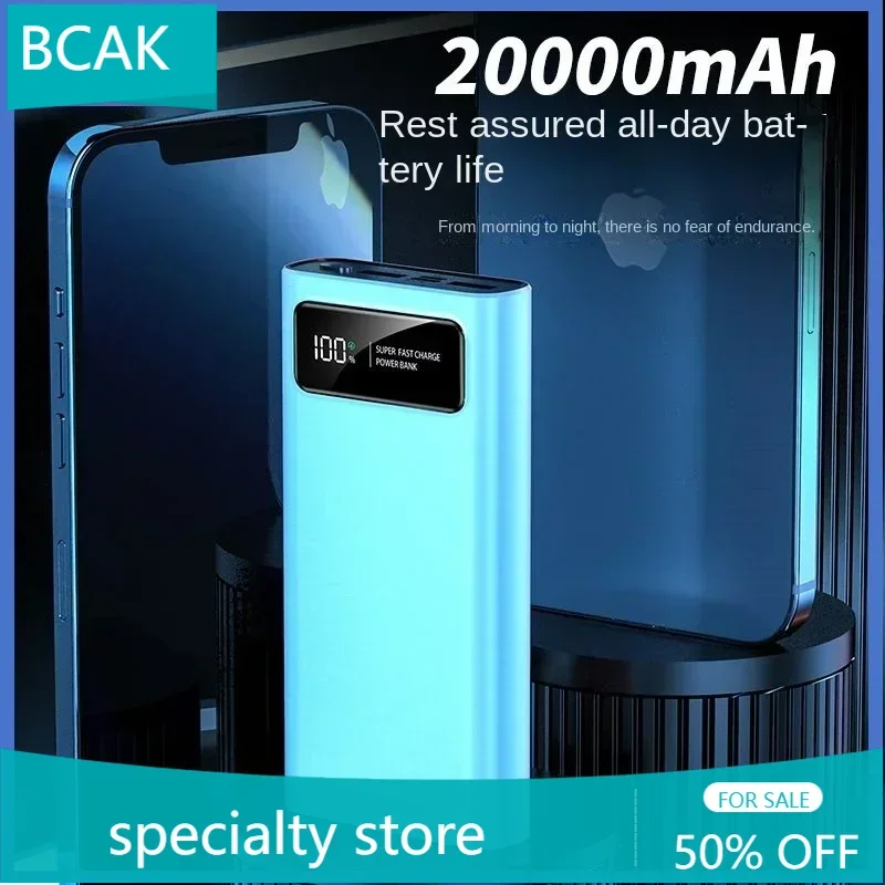 BCAK Specialty Store Power Bank 20000mAh Large Capacity Two-way PD Flash Charging Live Broadcast Applicable To All Mobile Phones