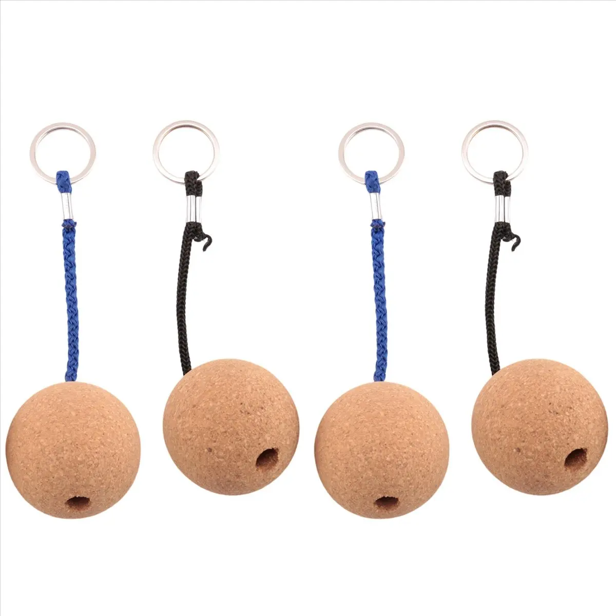 ABPF 4Pcs Floating Cork Ball Keyrings,50mm Key Float Water Sport Accessories for Surfing Swimming Diving Fishing Sailing Boat
