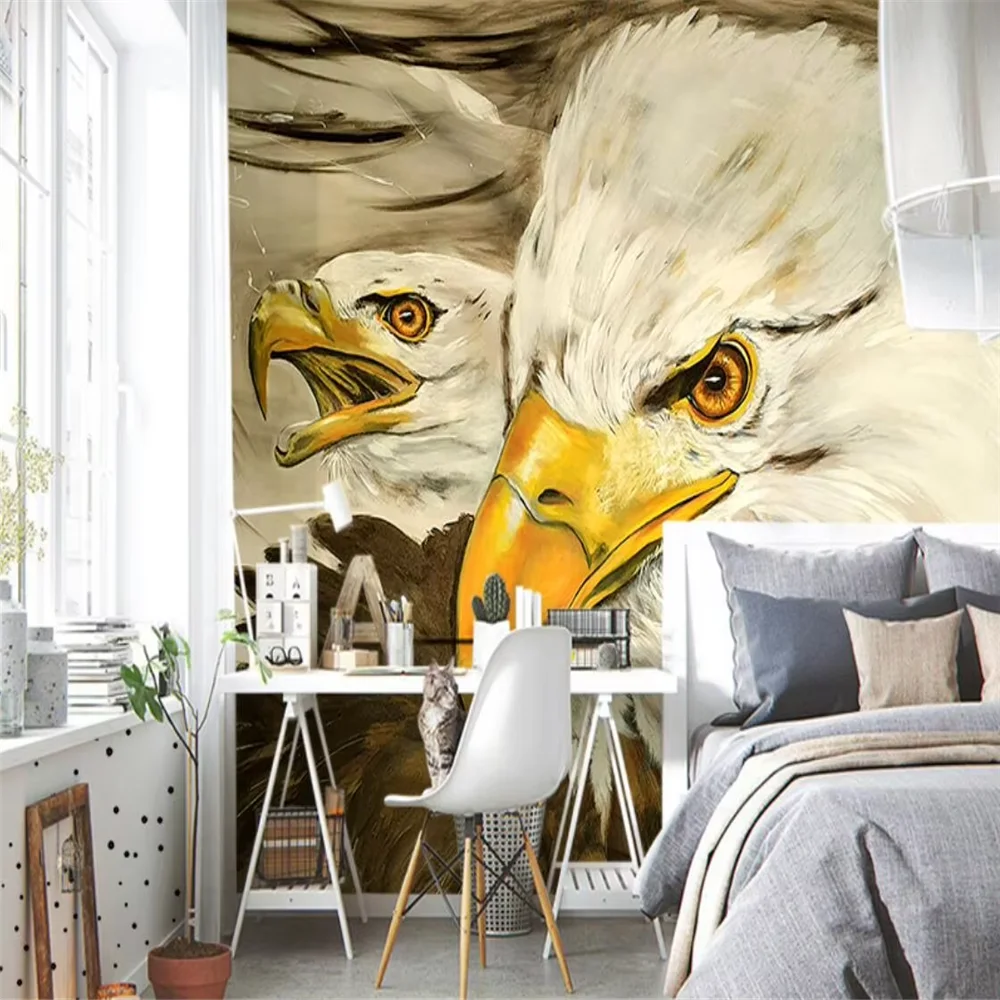 Custom Flying birds and animals wallpaper mural Nordic aesthetic abstract art eagle wall background wall Sticker papel de parede