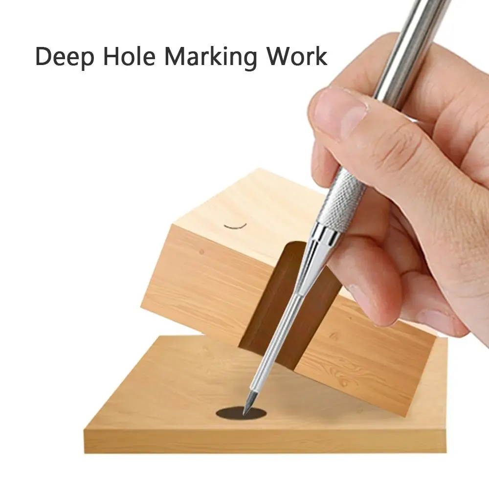 Metal Carpenter Pencil 2.0mm Mechanical Woodworking Pencil Replaceable Lead Deep Hole Construction Pencil Woodworking Supplies