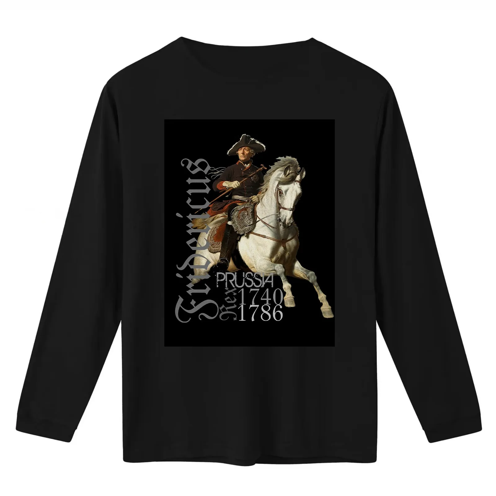 Fridericus Rex..Frederick the Great on Horse T-Shirt Summer Casual Cotton Tee Oversized Streetwear Tops Vintage Graphic Print