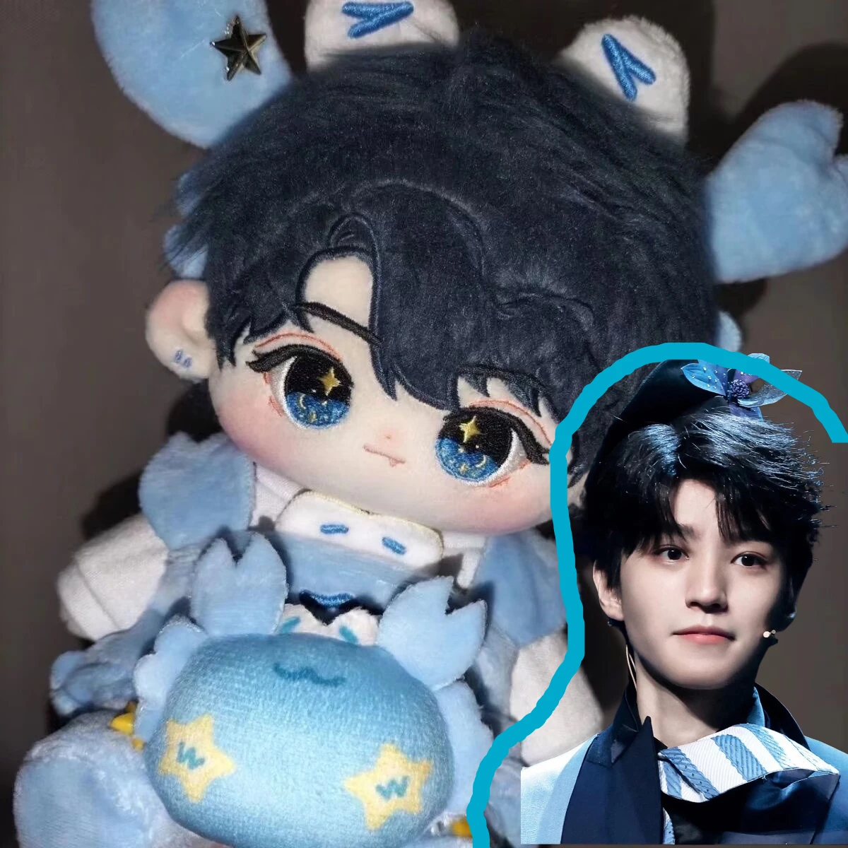 

Wang Junkai's character, Wang Zai, 20cm cotton doll, celebrity real-life merchandise, adorable and super cute doll, gift
