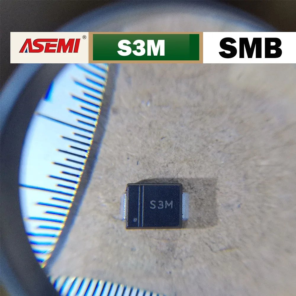 50PCS S3M SMB S3MB 3A 1000V Rectifier Diode DO-214AA ASEMI