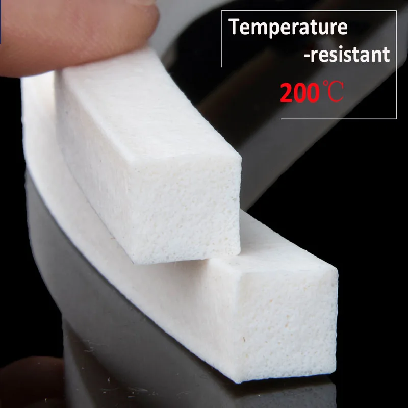 Square Silicone Sponge Strips White Silicon Rubber Foamed Doors Windows Gasket Trim Seal High Temperature Resistant