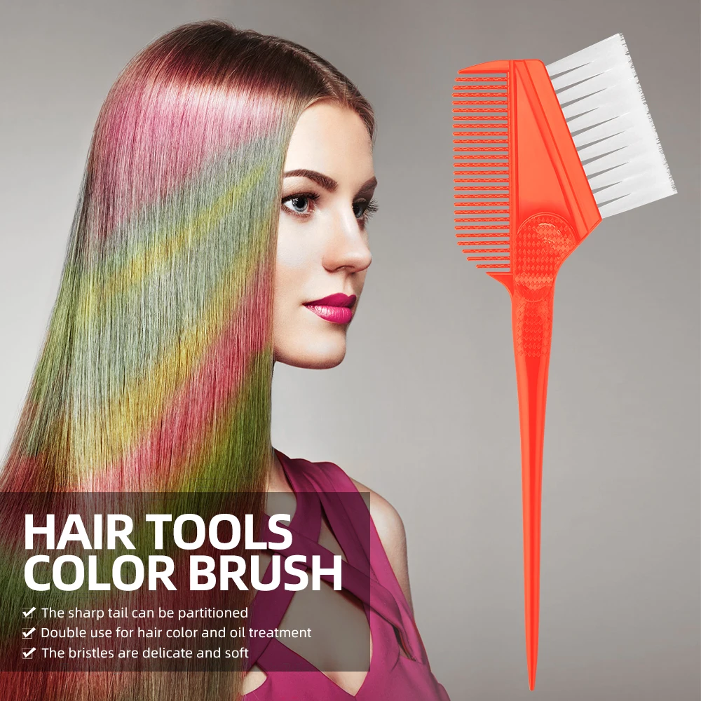 Professioneller Haarfärbepinsel – Malwerkzeug in Salonqualität mit weichen Borsten für den Heimgebrauch, DIY-Styling – Rot/Grau, 1 Stück – Detail 6