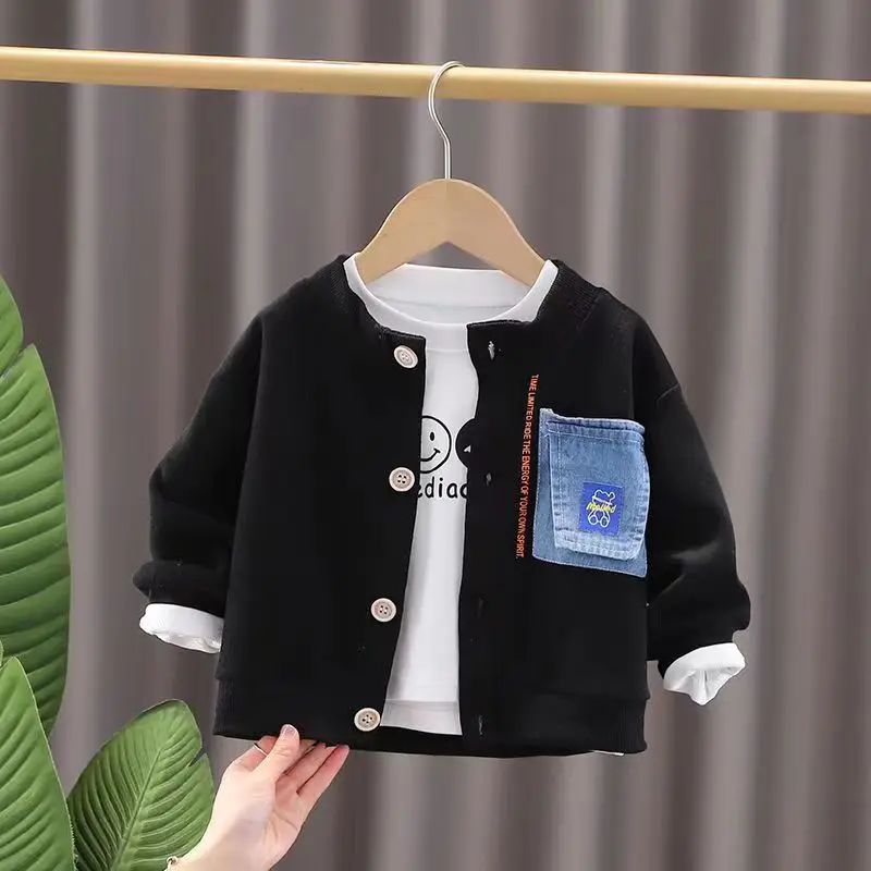 

Boys Spring Coat Fashion Children's Korean Edition Jacket Baby Solid Top Children's Spring and Autumn Windbreaker Coat 1 3 5