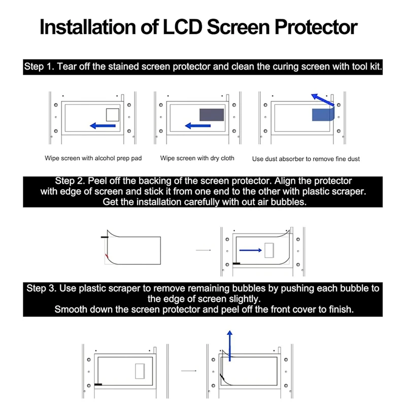 8PCS 7Inch Screen Protector for Photon Mono 4 / Photon Mono 4 Ultra Resin 3D Printers [No.3 Elnic]