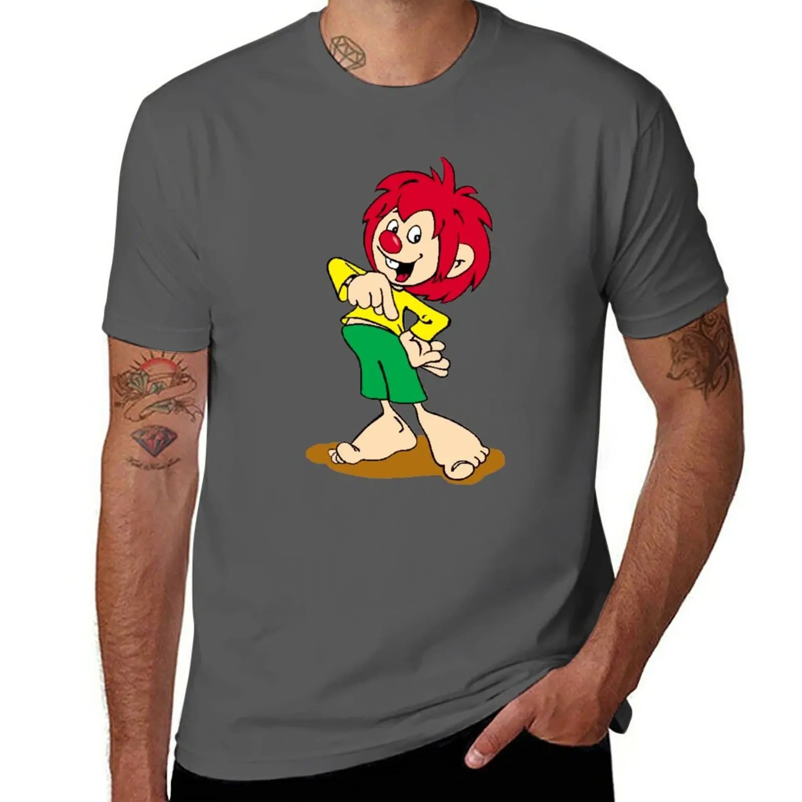 

Новая футболка pumuckl, аниме одежда, милая одежда, графическая футболка, футболка, Мужская забавная футболка