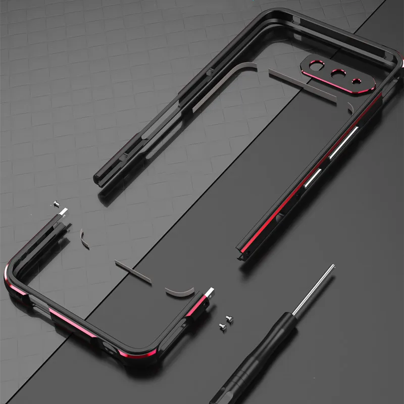 Metal Bumper Case For ASUS ROG 3 5 6 Pro Game cover Frame Slim Cover phone case+ carmera Protector